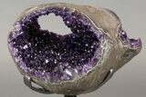 Deep Purple Amethyst Geode With Rotating Stand #227748-1